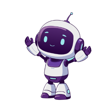 Volt, the Mayu robot companion, cheering a correct answer